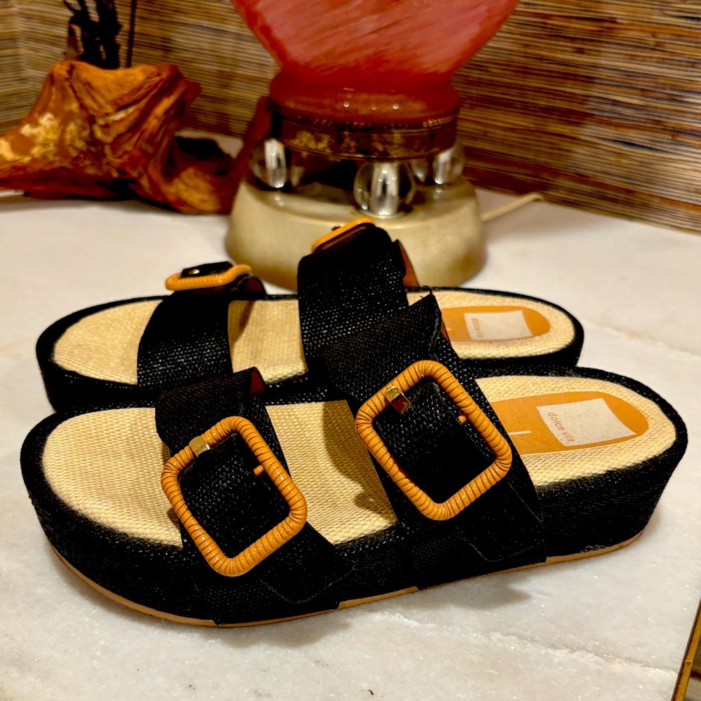 Dolce Vita black and cream sandals with buckles. Great condition.